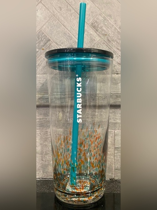 Starbucks Other - Starbucks 2021 Teal and Orange Confetti Tumbler